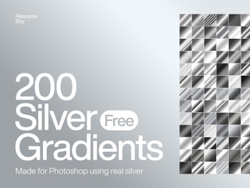 Free 200 Silver Photoshop Gradients preview picture