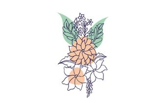 Line Art Flower, Wall Art and Decoration