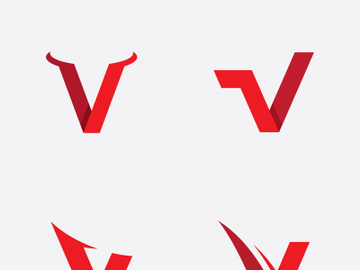 V Letter Logo Business Template Vector icon preview picture