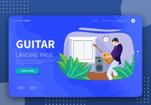 Guitar Practicing - Landing Page Illustration