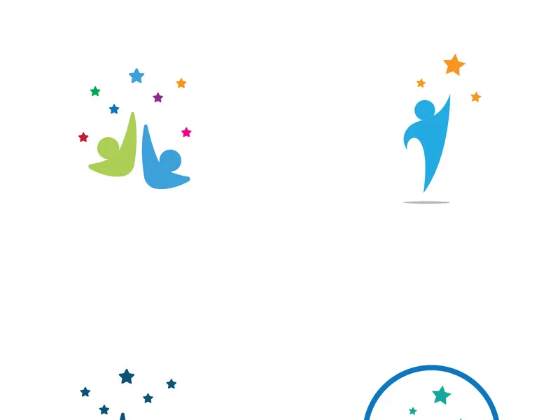 People star logo design to achieve a success or dream.