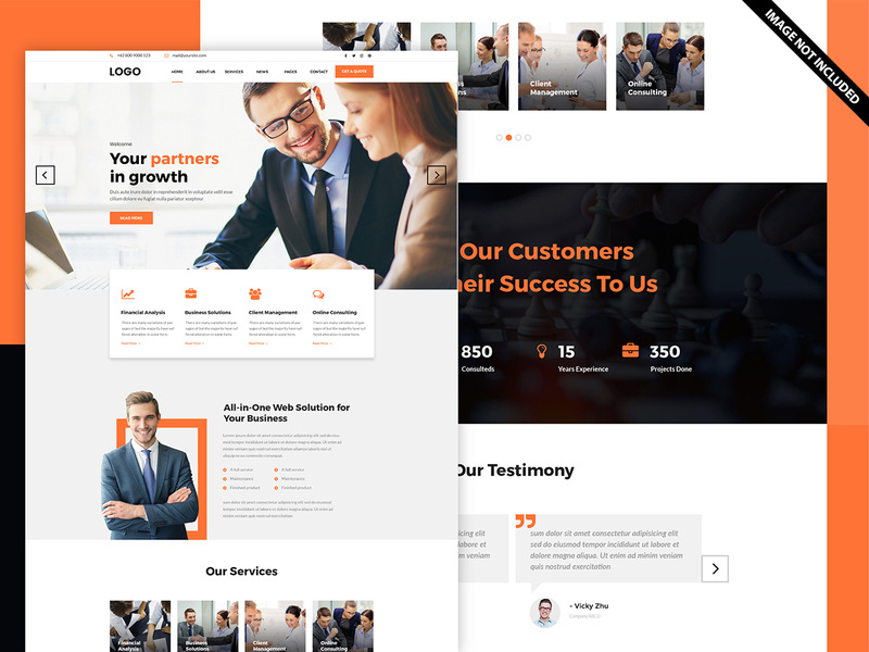 Corporate business landing page
