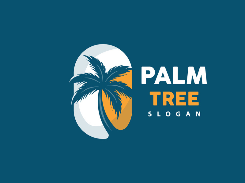 Palm Tree Logo, Beach Vector, Summer Design