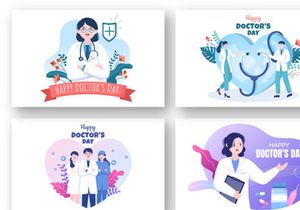 12 World Doctors Day Vector illustration