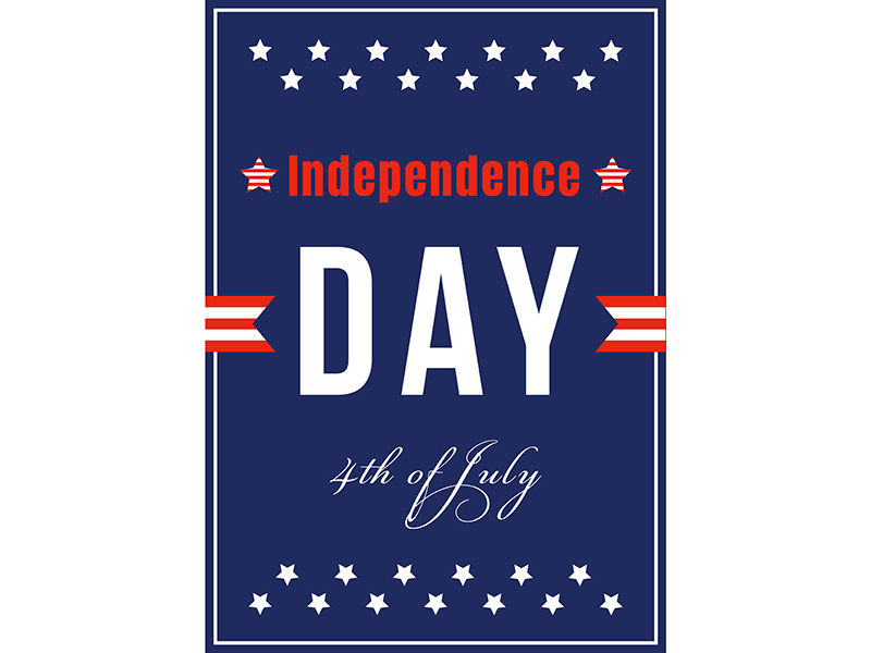 American Independence celebration poster flat vector template