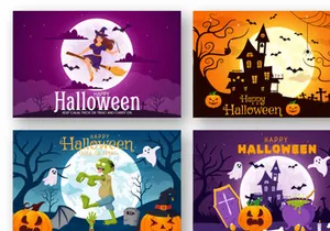13 Halloween Night Background Illustration