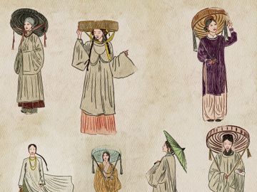 Vintage Asian Women Illustration Bundle – 18 Hand-Drawn Characters (EPS & JPEG) preview picture