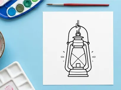 Lámpara de queroseno vintage con estructura de metal y chimenea de vidrio. Lámpara de aceite clásica para camping y uso de emergencia.