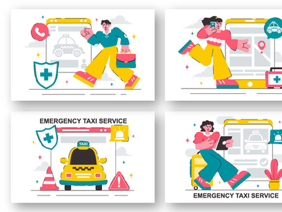 10 Emergency Taxi Service Illustration
