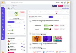 Admin Project Activity Dashboard Page Web UI Template