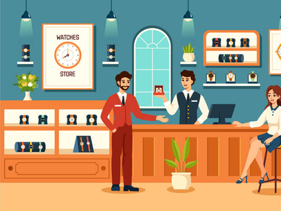 10 Watches Store Illustration