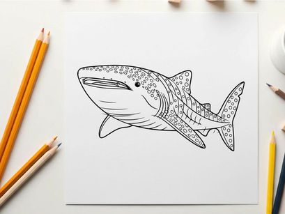 Whale swimming underwater flat design vector illustration
