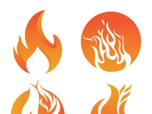 Fire logo design illustration and fire symbol icon vector