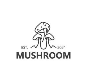 Mushroom botanical logo modern and simple stamp style. nature or food template