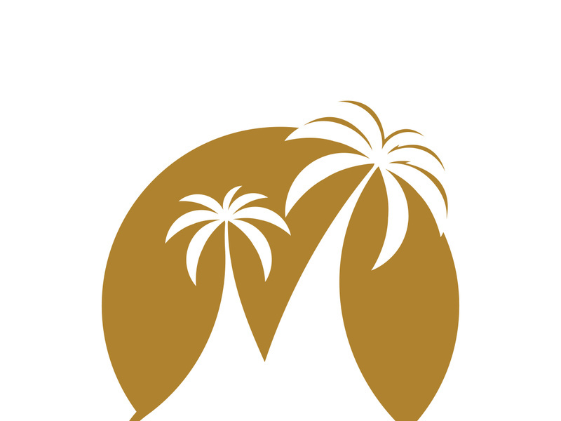 Palm tree summer logo template vector illustration