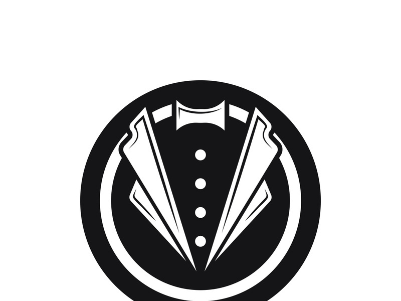 Classic tie icon and suit fashion man logo design