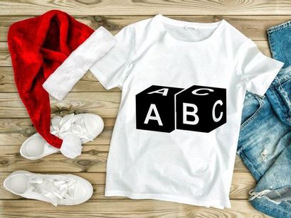 Two ABC Alphabet Blocks Early Childhood Education Vector Icon