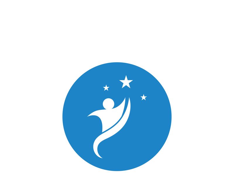 People star logo design to achieve a success or dream.