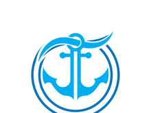 Anchor logo icon boat ship marine navy design vector