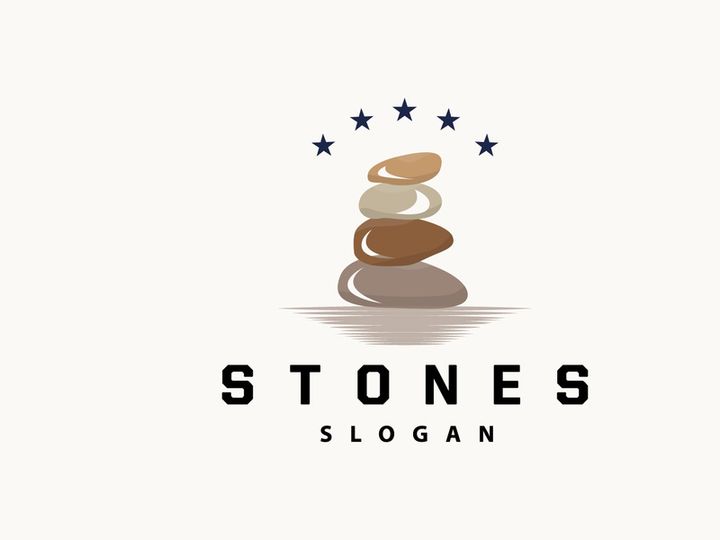 Stone Logo, Premium Elegant Design, Stone Balance Vector