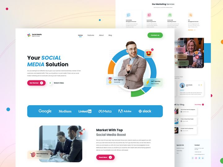 Social Media Service Webpage