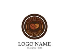 Coffee bean icon vector illustration template