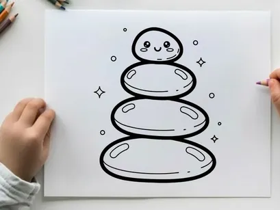 Stacked stones balance zen meditation vector illustration