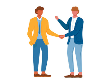Greeting men flat vector illustration preview picture