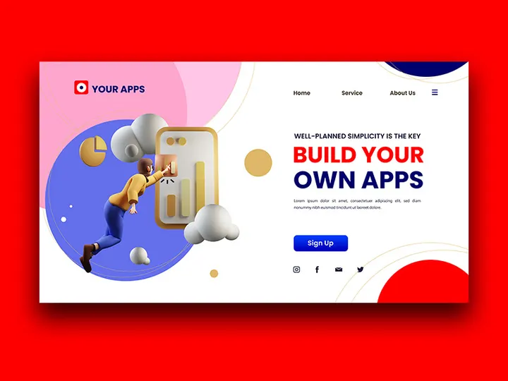 BUILD YOUR OWN APP-3D Illustration
