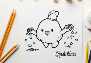 Cute cloud with sprinkles raining vector illustration