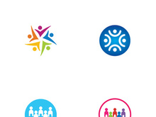 People social community logo design with creative idea