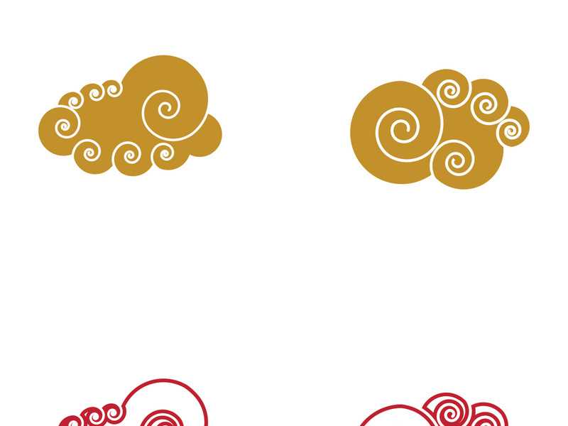 Chinese Cloud template vector icon illustration