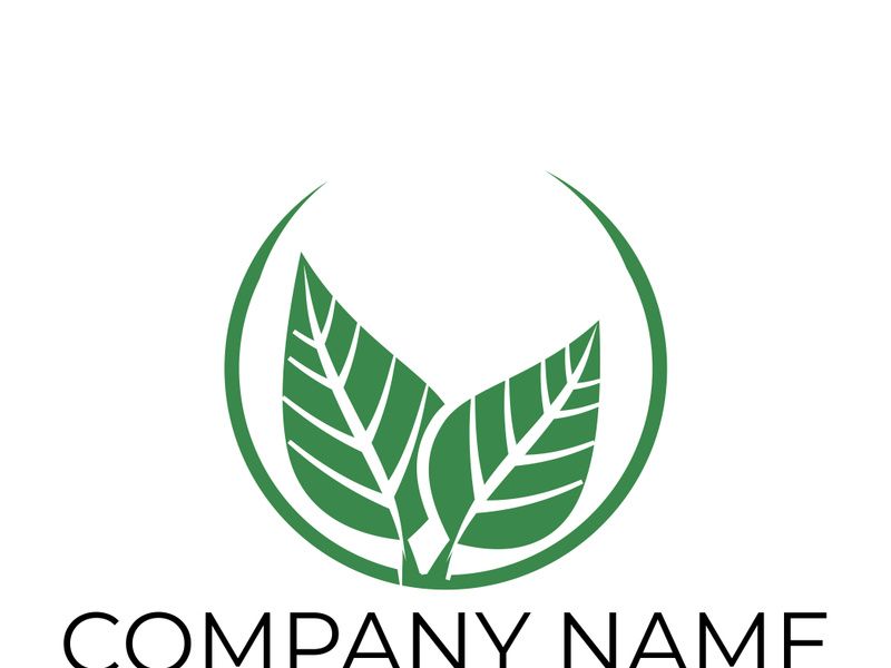 Green leaf logo design vector illustration