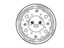 Cute smiling planet earth vector illustration with stars