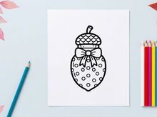 Etiqueta de regalo de Halloween dibujada a mano con lunares y lazo. Etiqueta festiva espeluznante para regalos, manualidades y decoración de fiestas.