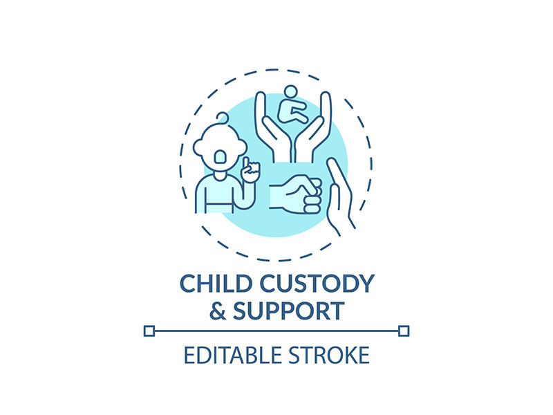 Child custody and support concept icon