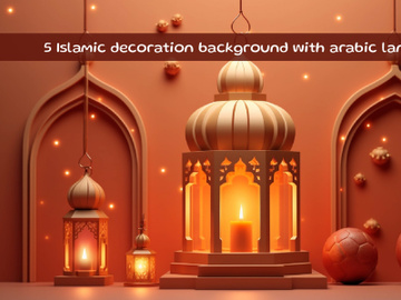 Islamic decoration background with arabic lantern preview picture