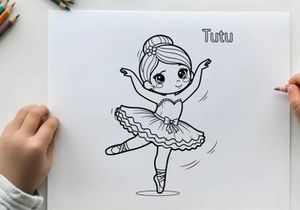 Ballerina girl dancing in tutu vector illustration flat design