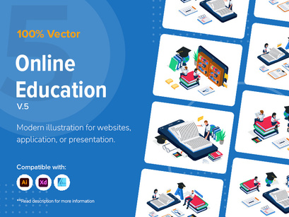 Online education illustration v5
