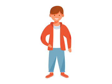 Smiling boy flat vector illustration preview picture