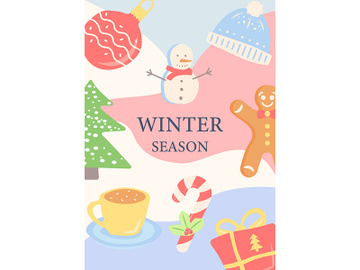 Winter holiday season abstract poster template preview picture