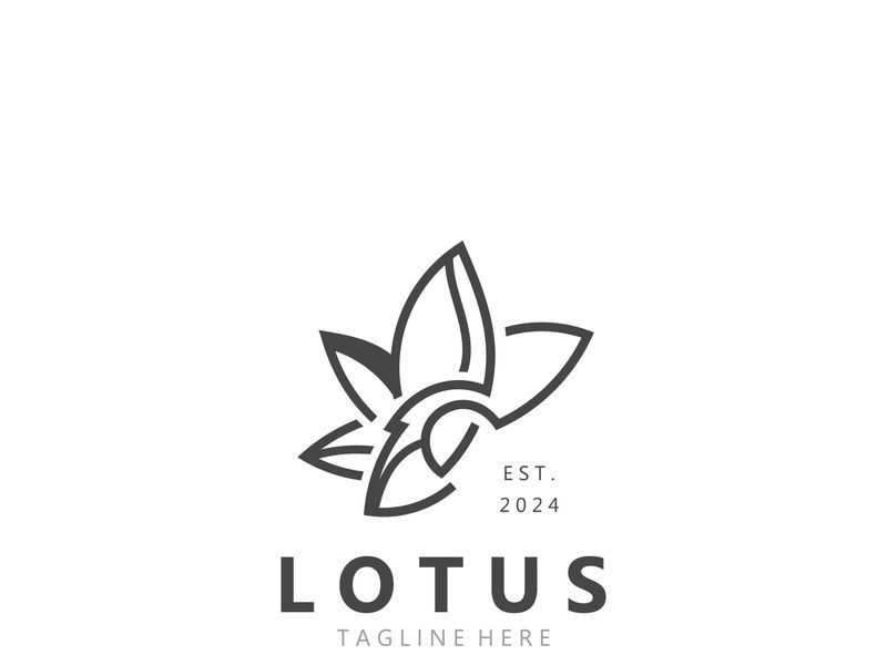 Lotus flower minimalist design, elegance Lotus flower logo template