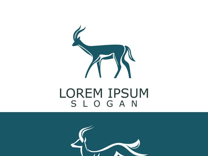 Antelope animal logo icon design animal simple illustration