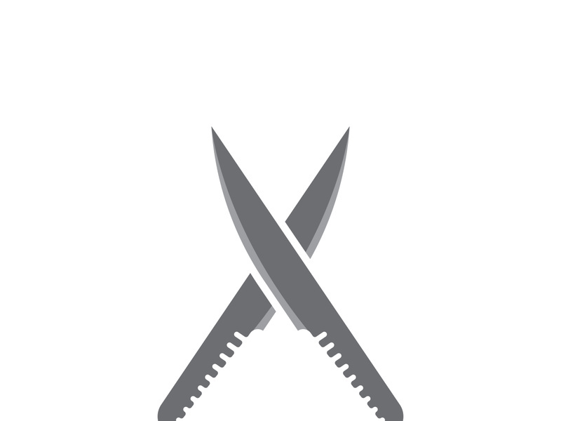 Knife logo icon template and symbol vector design illustration
