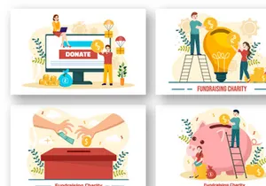 12 Fundraising Charity and Donation Illustration