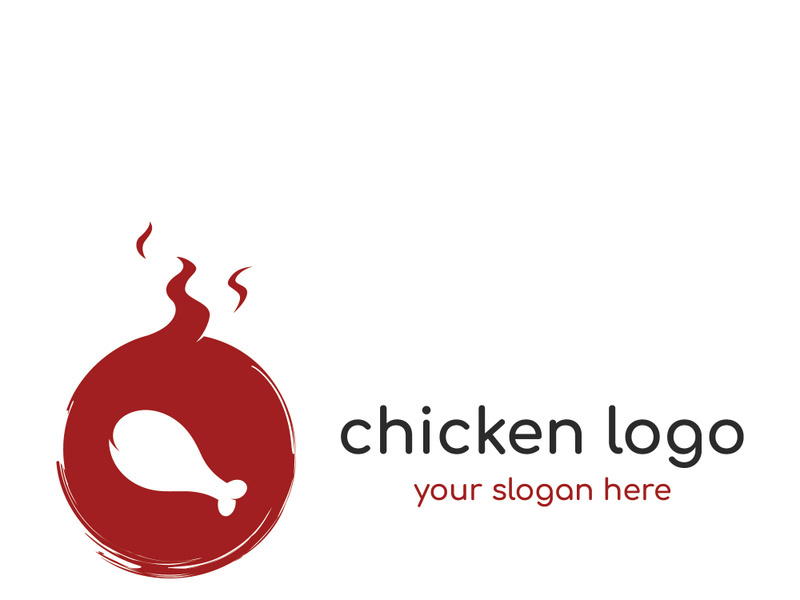 Retro vintage hot chicken logo.