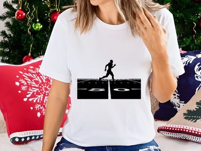 Athlete sprinting on a track field during a competitive event at night