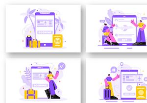 18 Online Travel Ticket Illustration