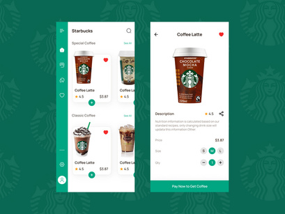 Starbucks Coffee App UI Design - Figma