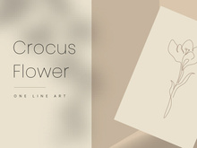 Crocus Flower Line art